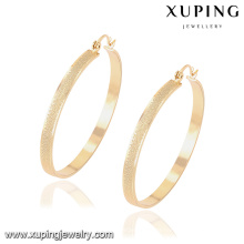 91904 Xuping women jewellery 18k plated big hoop earring without zircon